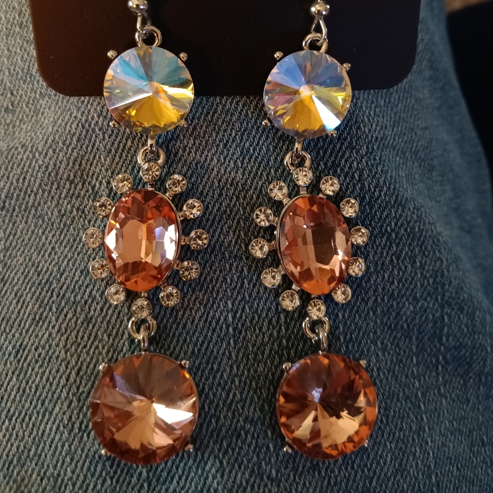 Faux Mercury Topaz & Faux Morganite Colors Earrings